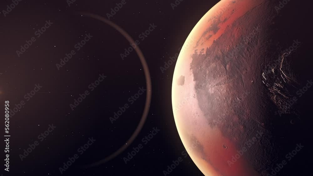 Wall mural planet mars in the solar system in space - close up
