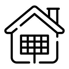 solar panel line icon