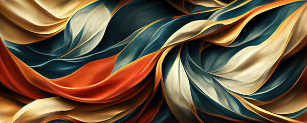 Abstract textil cloth wallpaper background illustration (Generative AI) - obrazy, fototapety, plakaty