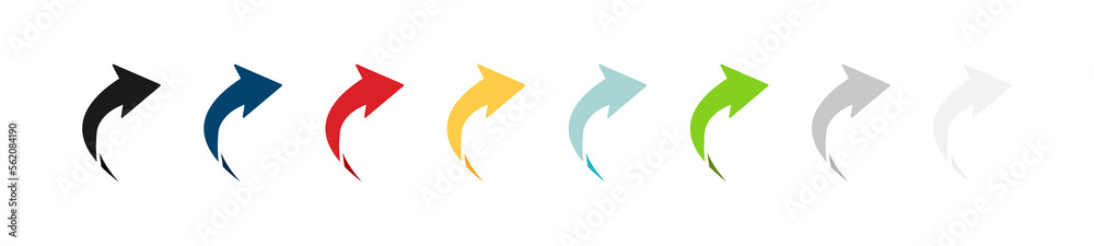 Wall mural arrow icon set. colored arrow symbols. arrow of different types. arrow isolated vector graphic eleme