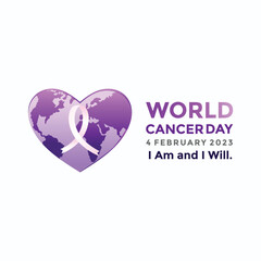 World Cancer Day Campaign logo. World Cancer Day poster or banner background vector illustration