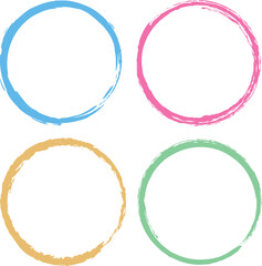 different colored vector illustartion of round brush painted banner frames