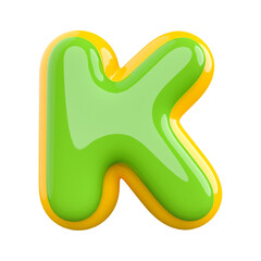 Obraz premium 3D Letter K Green With Generative AI