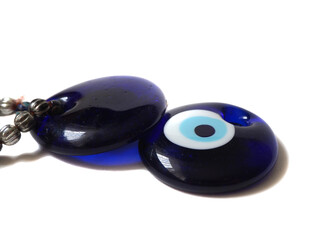 Isolated amulets. Evil eye beads.