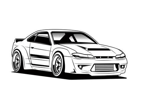 coloring page vector design graphic with car illustration idea