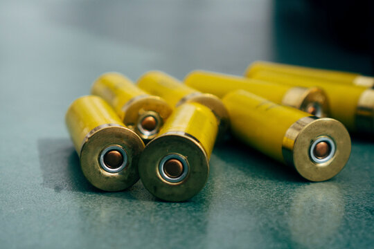 Metallic shotgun shells Stock Photo by ©Roman_Baiadin 109162770