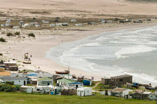Houses at the beach in Cabo Polonio, Uruguay.