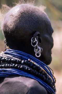 Elderly Turkana woman, Northern Kenya