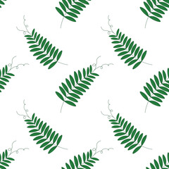 Summer vector pattern with leaves