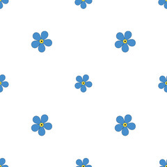 Summer vector pattern with blue small flowers