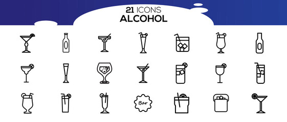 ALCOHOL ICON SET DESIGN