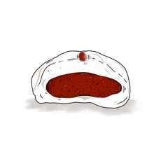 Steamed Buns With Sweet Red Beans. PNG element