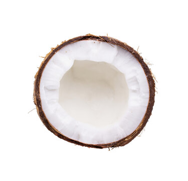 Half a coconut on a transparent background