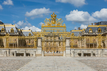 Paris, France, May, 27, 2021: Main entrance to versailles palace