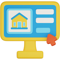 Buying House Online 3D Icon