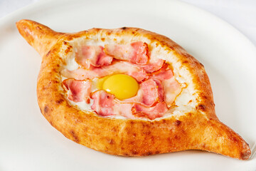 Adjarian Khachapuri traditional Georgian dish