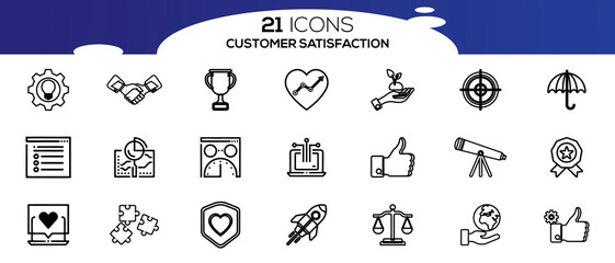 CUSTOMER SATISFACTION ICON SET DESIGN