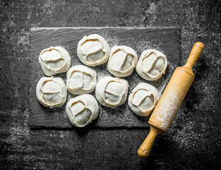 Raw manta dumpling with beef.