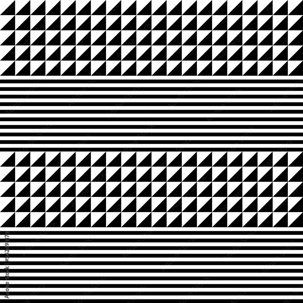 Aufkleber Modern abstract geometric contemporary vector seamless pattern with simple elements and shapes. Graphic black and white minimalist background.
