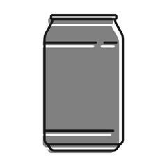 Linear icon, aluminum can for soft drinks. Storing cocktails and soda in jar. Simple black and white vector isolated on white background