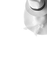 Two white hats on a white background