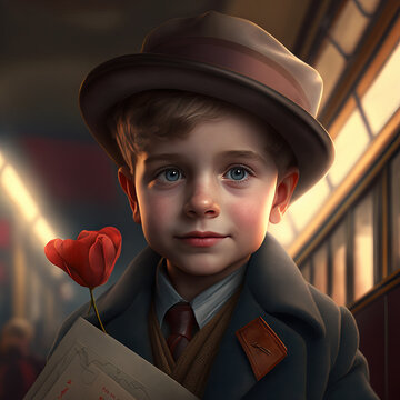 Little Man With A Valentine Delivery