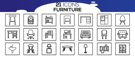 FURNITURE ICON SET DESIGN