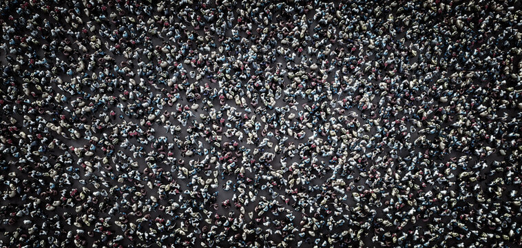 crowd of people viewed from above