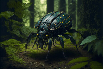 besouro mutante em floresta 