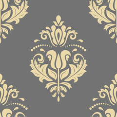 Orient classic pattern. Seamless abstract background with vintage elements. Orient gray and golden background. Ornament for wallpaper and packaging