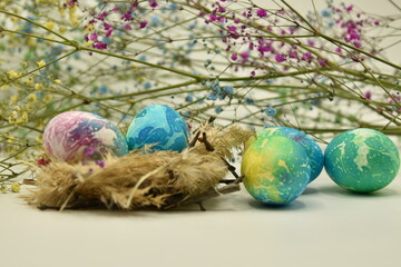 easter eggs in basket