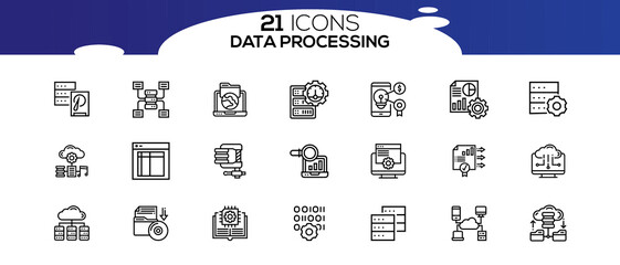 DATA PROCESSING ICON SET DESIGN