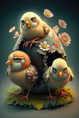 Cute, loveable, easter chick cartoon character