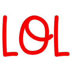 Hand drawn Lol lettering on Transparent Background