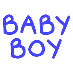 Baby Boy lettering on Transparent Background