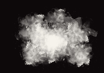 White paint explosion on black background