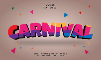 Carnival text effect. Editable text effect style. 