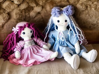 Fototapeta premium Cute children's dolls. 