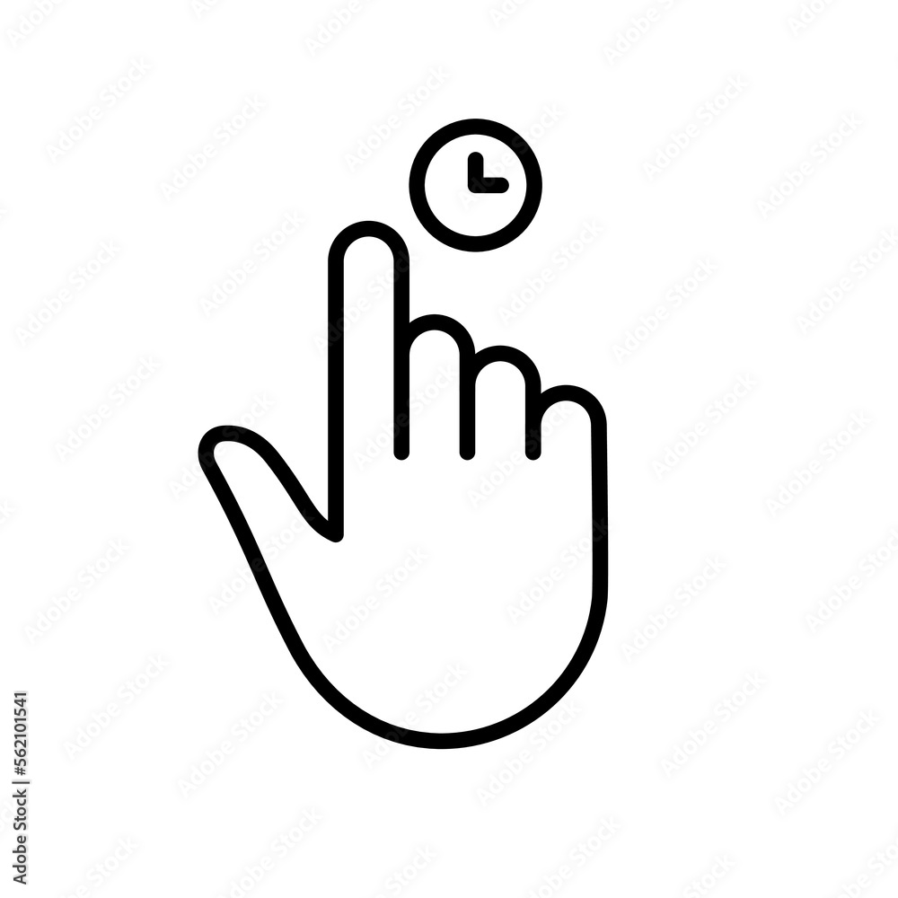 Poster the gesture of computer mouse. pointer finger black line icon. cursor hand linear pictogram. click p