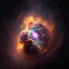 ultra realistic nebulae in outer space, generative ai
