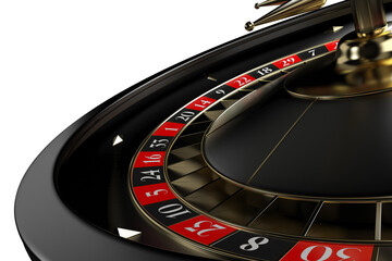 Classic Black Matt Roulette Close Up 3D Illustration