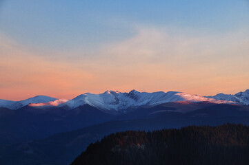 Fagaras mountains, Romania at Sunset