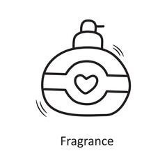Fragrance vector outline hand draw Icon design illustration. Valentine Symbol on White background EPS 10 File