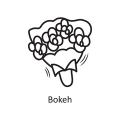 bouquet vector outline hand draw Icon design illustration. Valentine Symbol on White background EPS 10 File