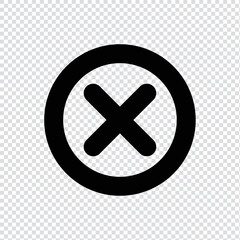 Cancel, cross, exit outline icon in transparent background, basic app and web UI bold line icon, EPS10
