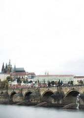 Obraz premium View Towards Charles Bridge Over The River Vltava In Prague, Czech Republic