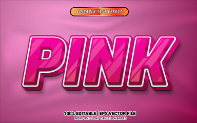 Pink 3d text effect template design