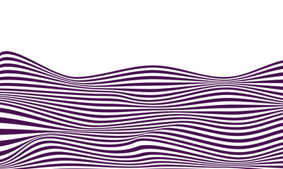 Optical art abstract wave background design purple and white