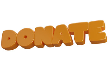 donate 3d word text