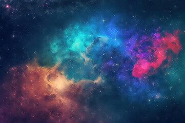 Colorful space filled with lots of stars.